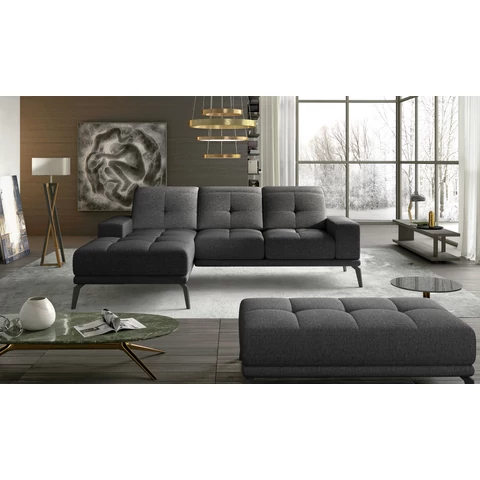 Corner torrense + pouf lounge ülőgarnitúra szett, sötétszürke, bal