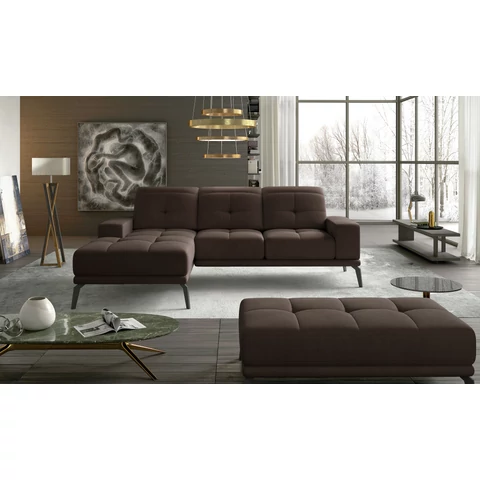 Corner torrense + pouf lounge ülőgarnitúra szett, sötétbarna, bal
