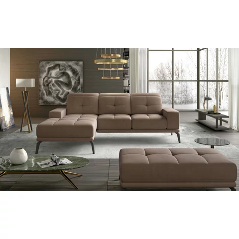Corner torrense + pouf lounge ülőgarnitúra szett, világosbarna, bal