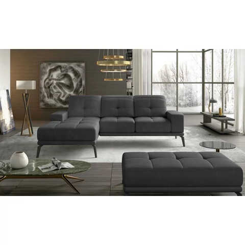 Corner torrense + pouf lounge ülőgarnitúra szett, sötétszürke, bal