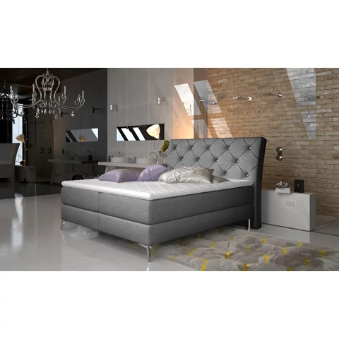 Adel 140x200 boxspring ágy  sötétszürke
