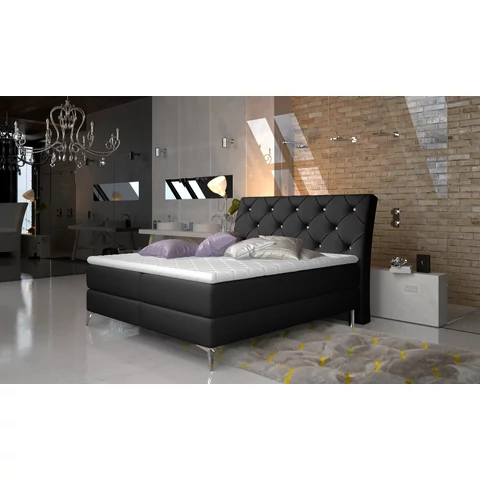 Adel 140x200 boxspring ágy  fekete