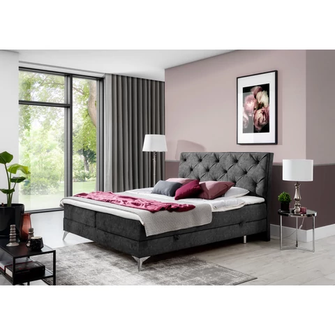 Adel 140x200 boxspring ágy  szürke