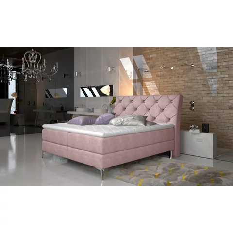 Adel 180x200 boxspring ágy  rózsaszín