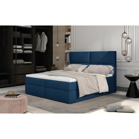 Amber 165x210 boxspring ágy  sötétkék