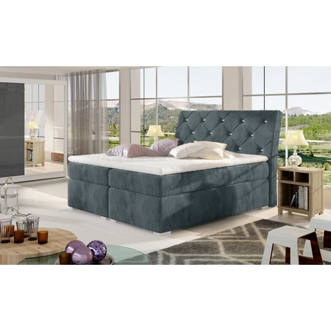 Balvin 140x200 boxspring ágy  sötétszürke