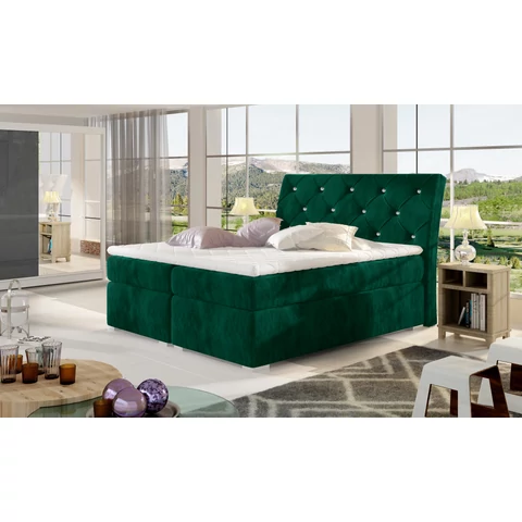Balvin 160x200 boxspring ágy  sötétzöld