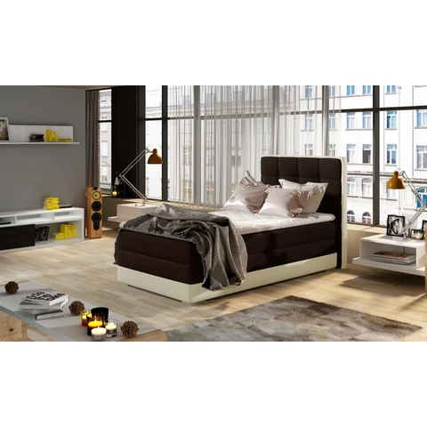 Aster 90x200 boxspring ágy, sötétbarna, bal