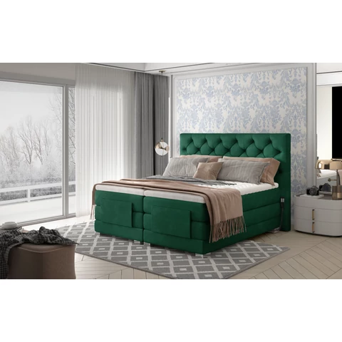 Clover 140x200 boxspring ágy  sötétzöld