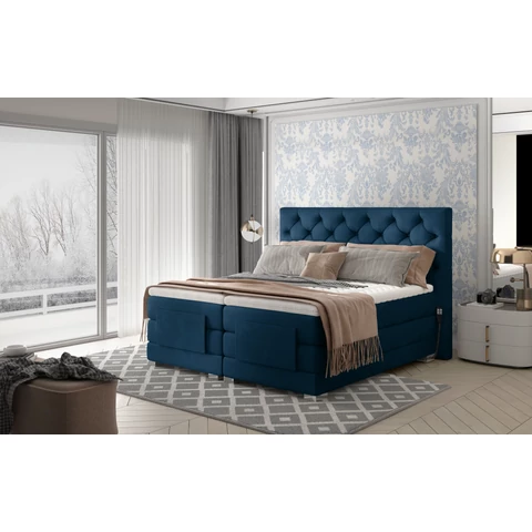 Clover 160x200 boxspring ágy  sötétkék