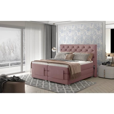 Clover 160x200 boxspring ágy  rózsaszín