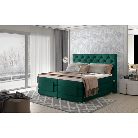Clover 180x200 boxspring ágy  sötétzöld