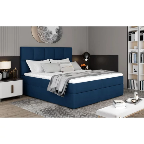 Glossy 165x210 boxspring ágy  sötétkék