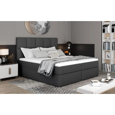 Glossy 165x210 boxspring ágy  sötétszürke