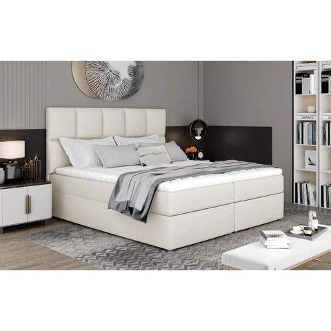 Glossy 165x210 boxspring ágy  krém