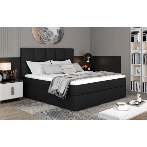 Glossy 185x210 boxspring ágy  fekete