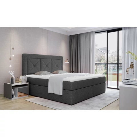 Idris 160x200 boxspring ágy  sötétszürke
