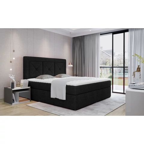 Idris 160x200 boxspring ágy  fekete