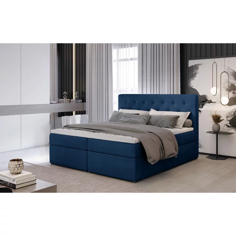 Loree 140x200 boxspring ágy  sötétkék