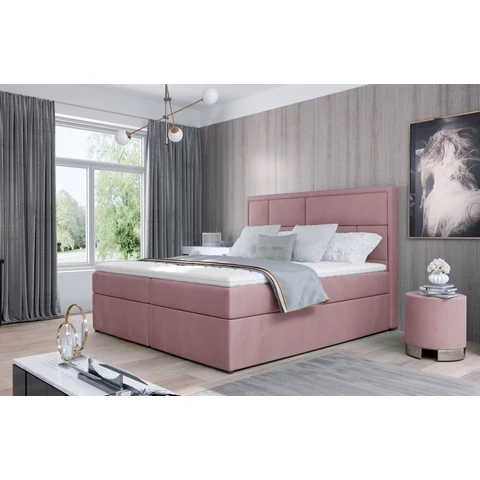 Meron 180x200 boxspring ágy  rózsaszín