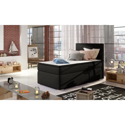Rocco 90x200 boxspring ágy, fekete, bal