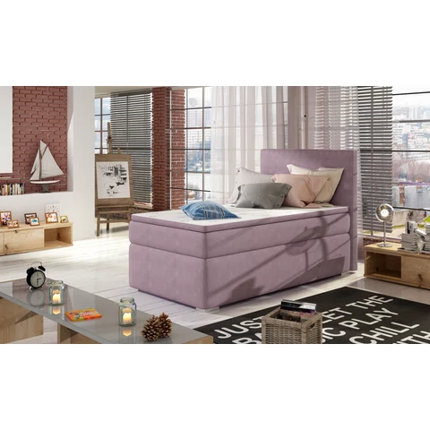 Rocco 90x200 boxspring ágy  rózsaszín, jobb