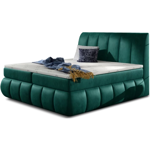 Vincenzo 180x200 boxspring ágy  sötétzöld