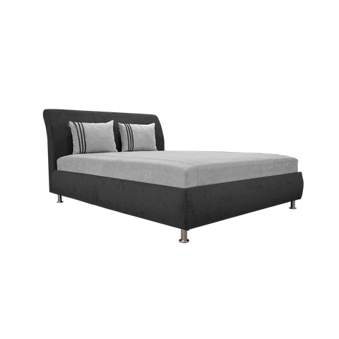 Agaton klasszikus franciaágy, világosszürke-fekete (140 cm)