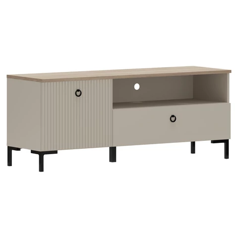 TV-állvány, szürkésbarna Taupe/silverjack tölgy, DOMCA 1K1S