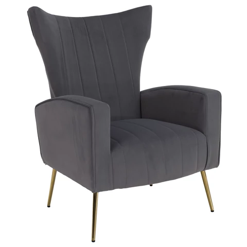 Relaxfotel, szürke Velvet szövet, BARET