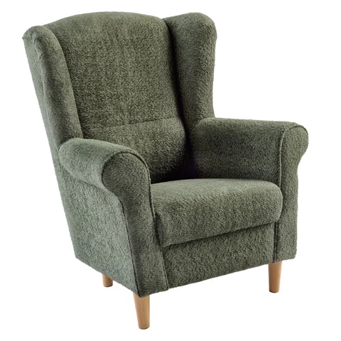 Füles fotel, zöld szövet Coral, CHARLOT