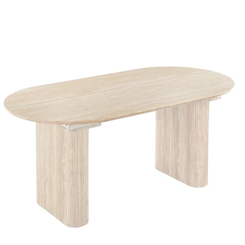 OVAL Kihúzható Asztal 90-220 cm Travertin