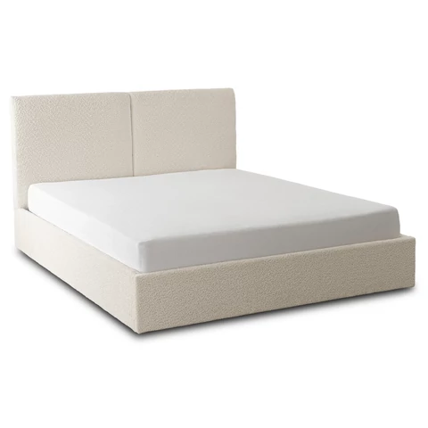 Ágy 180x200 MARSEILLA tárolóval Krémszínű Boucle