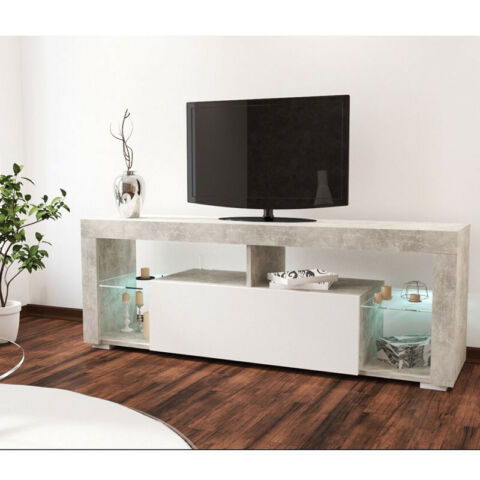 Modesto tv szekrény, fehér+ cement