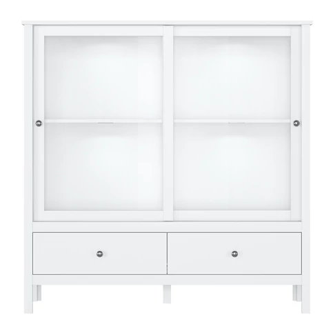 Alacsony vitrin 2W2S, fehér, OLJE