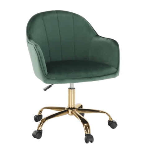 Irodai szék, zöld Velvet anyag/arany, EROL