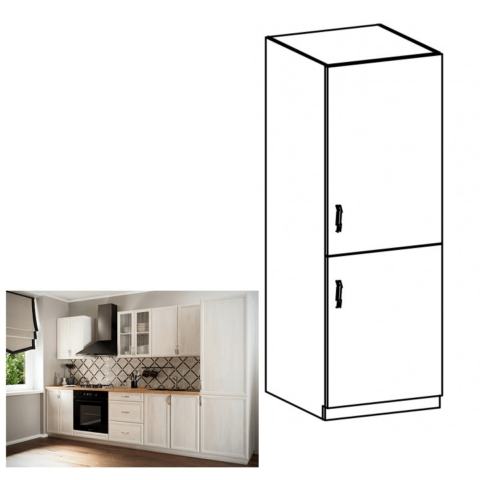 SICILIA D30 balos alsó konyha szekrény ajtóval, szín: fehér / fenyő andersen