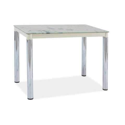 DAMAR asztal II 100x60 krém/króm