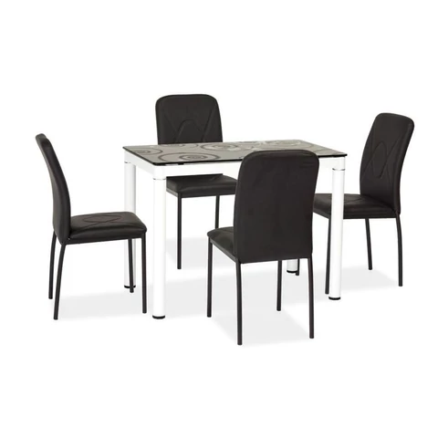 DAMAR asztal 100x60 fekete/fehér