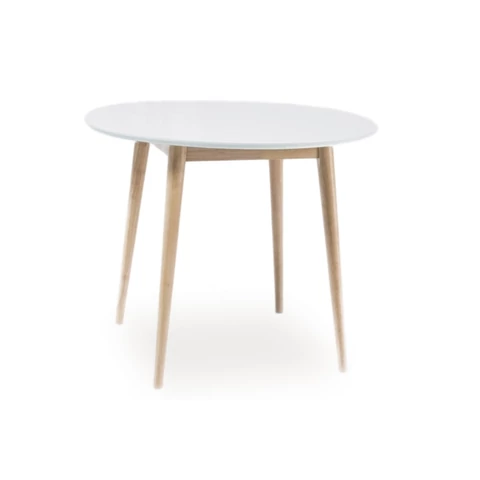 LARSON asztal 90x90 fehér/tölgy fehérített