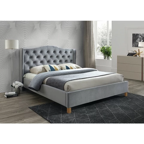 ASPEN VELVET ágy 160x200 szürke BLUVEL 14
