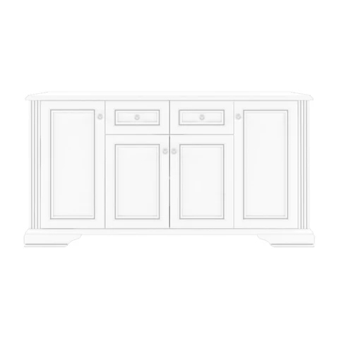 WHITE 009-1 komód 4D2S havas kőris/ezüst fenyő