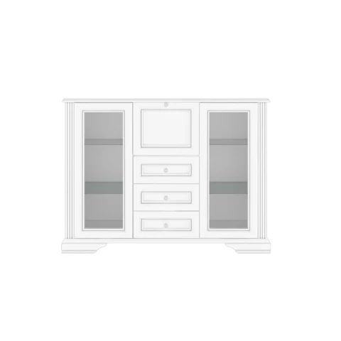 WHITE 009-2 komód 2W3S1B havas kőris/ezüst fenyő