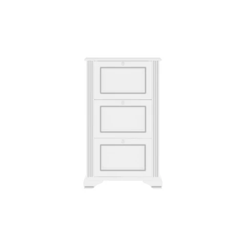 WHITE 019 cipősszekrény 3D havas kőris/ezüst fenyő