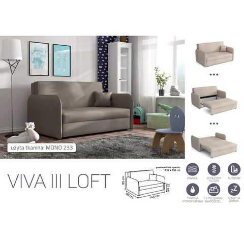 VIVA LOFT III. előre nyíló rugós kanapé