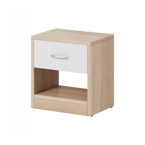 NAKA 1S éjjeliszekrény sonoma tölgy fehér matt 16mm